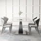 Designer Style Sintered Stone Top Dining Set Rectangle 1/2/3/4/5/7 Pieces Dining Table Set Clearhalo 'Dining Room Sets' 'Dining Tables & Seating' 'dining_room_set' 'furn' 'furn_dining_room_set' 'Furniture' 'Kitchen & Dining Furniture' 5528677