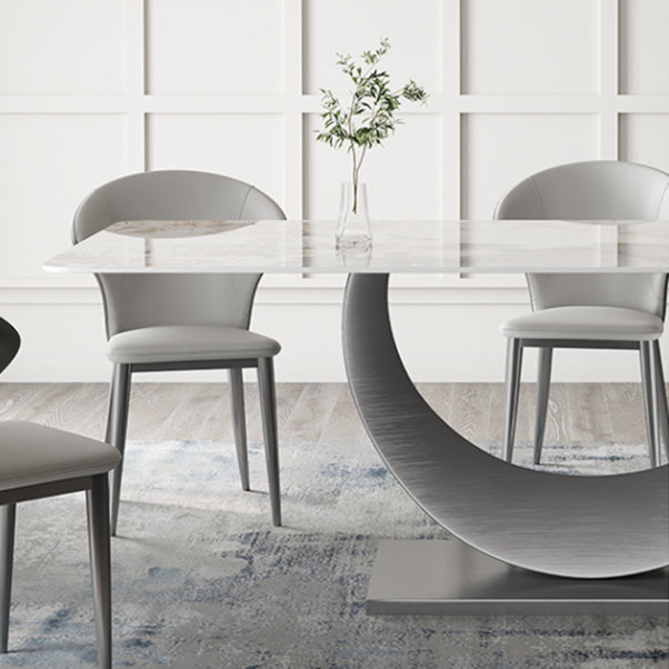 Designer Style Sintered Stone Top Dining Set Rectangle 1/2/3/4/5/7 Pieces Dining Table Set Clearhalo 'Dining Room Sets' 'Dining Tables & Seating' 'dining_room_set' 'furn' 'furn_dining_room_set' 'Furniture' 'Kitchen & Dining Furniture' 5528681