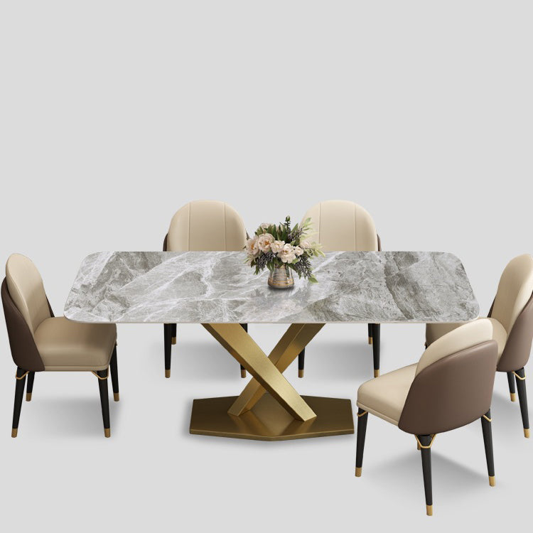 Set da pranzo moderno in pietra sinterizzata Set da pranzo da 1/2/5/6/7 pezzi per uso domestico