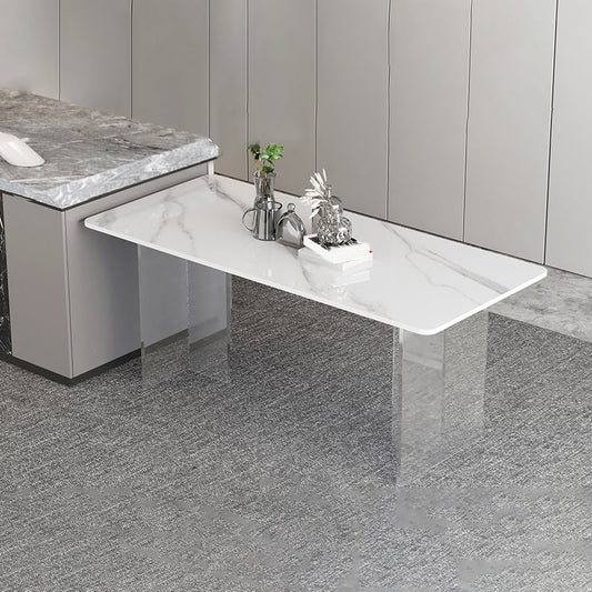 Modern Style Sintered Stone Dining Table Set 1/2/5 Pieces Dining Set Clearhalo 'Dining Room Sets' 'Dining Tables & Seating' 'dining_room_set' 'furn' 'furn_dining_room_set' 'Furniture' 'Kitchen & Dining Furniture' 5528730