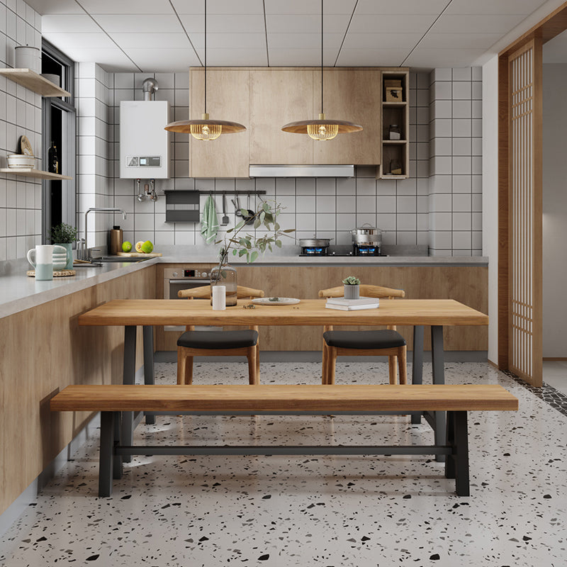 Modern 1/4/5 Pieces Dining Set Rectangle Pine Wood Dining Table for Kitchen Dining Room Clearhalo 'Dining Room Sets' 'Dining Tables & Seating' 'dining_room_set' 'furn' 'furn_dining_room_set' 'Furniture' 'Kitchen & Dining Furniture' 5528745