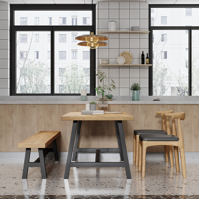 Modern 1/4/5 Pieces Dining Set Rectangle Pine Wood Dining Table for Kitchen Dining Room Clearhalo 'Dining Room Sets' 'Dining Tables & Seating' 'dining_room_set' 'furn' 'furn_dining_room_set' 'Furniture' 'Kitchen & Dining Furniture' 5528746