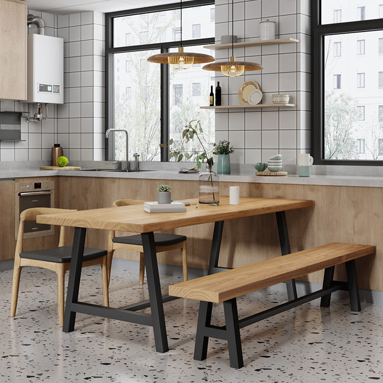 Modern 1/4/5 Pieces Dining Set Rectangle Pine Wood Dining Table for Kitchen Dining Room Clearhalo 'Dining Room Sets' 'Dining Tables & Seating' 'dining_room_set' 'furn' 'furn_dining_room_set' 'Furniture' 'Kitchen & Dining Furniture' 5528753