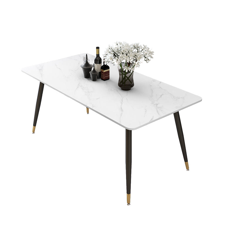 Modern 1/2/5/6/7 Pieces Dining Set Stone Top Dining Furniture Set White 70.9"L x 35.4"W Clearhalo 'Dining Room Sets' 'Dining Tables & Seating' 'dining_room_set' 'furn' 'furn_dining_room_set' 'Furniture' 'Kitchen & Dining Furniture' 5528787