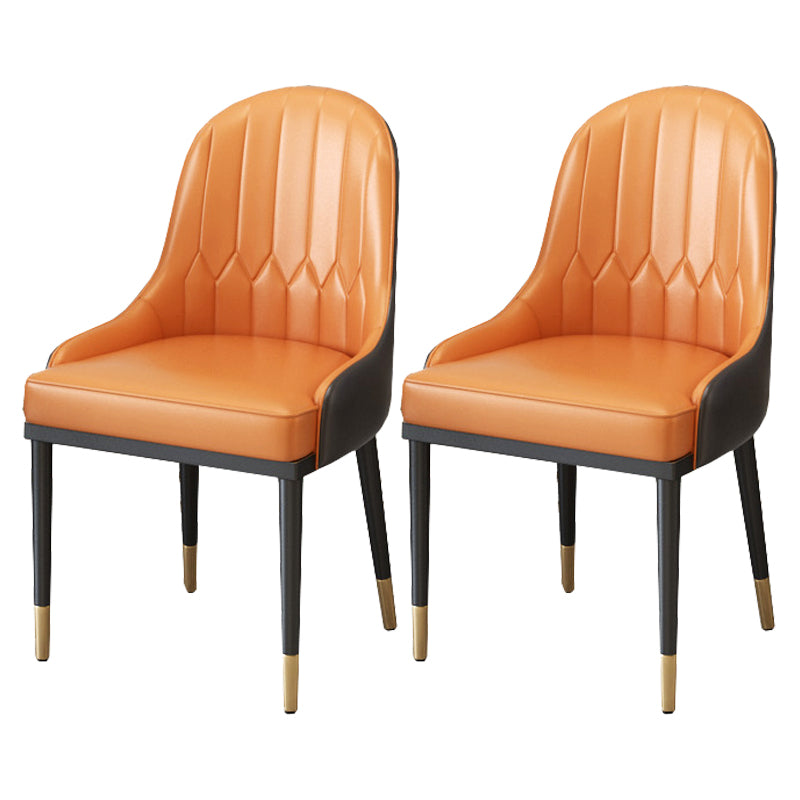 Modern 1/2/5/6/7 Pieces Dining Set Stone Top Dining Furniture Set 2 Orange Chairs Clearhalo 'Dining Room Sets' 'Dining Tables & Seating' 'dining_room_set' 'furn' 'furn_dining_room_set' 'Furniture' 'Kitchen & Dining Furniture' 5528790