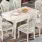 Traditional Luxury Dining Table Rectangle White Dining Table with Wooden Base Clearhalo 'Dining Tables & Seating' 'Dining Tables' 'dining_table' 'furn' 'furn_dining_table' 'Furniture' 'Kitchen & Dining Furniture' 5528840