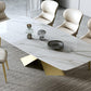 Stone Top Dining Table Traditional Luxury Rectangle Table with Pedestal Base Clearhalo 'Dining Tables & Seating' 'Dining Tables' 'dining_table' 'furn' 'furn_dining_table' 'Furniture' 'Kitchen & Dining Furniture' 5528867
