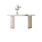Stone Top Dining Table Modern Oval Table with Sled Base in White Clearhalo 'Dining Tables & Seating' 'Dining Tables' 'dining_table' 'furn' 'furn_dining_table' 'Furniture' 'Kitchen & Dining Furniture' 5528878