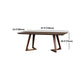 Solid Wood Top Dining Table Traditional Luxury Table with Sled Base in Brown