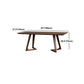 Solid Wood Top Dining Table Traditional Luxury Table with Sled Base in Brown