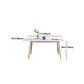 White Stone Top Dining Table Mid-Century Modern Table with 4 Wood Legs