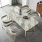 Metal Traditional Luxury Rectangle Dining Table with Sled Sintered Stone Table for Home Gray 47.2"L x 23.6"W x 29.5"H Without Chairs Clearhalo 'Dining Tables & Seating' 'Dining Tables' 'dining_table' 'furn' 'furn_dining_table' 'Furniture' 'Kitchen & Dining Furniture' 5528980