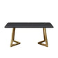 Metal Traditional Luxury Rectangle Dining Table with Sled Sintered Stone Table for Home Black Without Chairs Clearhalo 'Dining Tables & Seating' 'Dining Tables' 'dining_table' 'furn' 'furn_dining_table' 'Furniture' 'Kitchen & Dining Furniture' 5528987