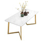 Metal Traditional Luxury Rectangle Dining Table with Sled Sintered Stone Table for Home White Without Chairs Clearhalo 'Dining Tables & Seating' 'Dining Tables' 'dining_table' 'furn' 'furn_dining_table' 'Furniture' 'Kitchen & Dining Furniture' 5528989