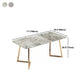 Metal Traditional Luxury Rectangle Dining Table with Sled Sintered Stone Table for Home Clearhalo 'Dining Tables & Seating' 'Dining Tables' 'dining_table' 'furn' 'furn_dining_table' 'Furniture' 'Kitchen & Dining Furniture' 5528995
