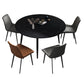 Round Sintered Stone Dining Table Modern Extendable Furniture  with 4 Legs in Matte Finish