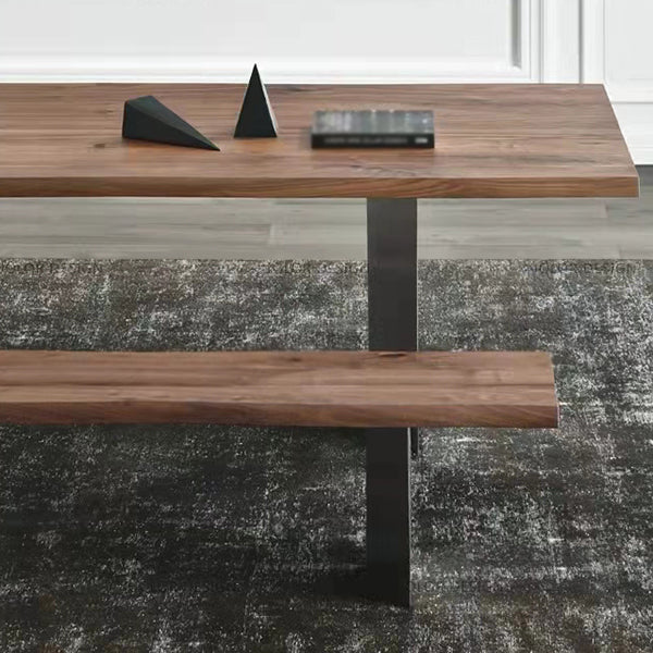 Rectangle Dining Room Table Luxury Solid Wood Double Pedestal Kitchen Table