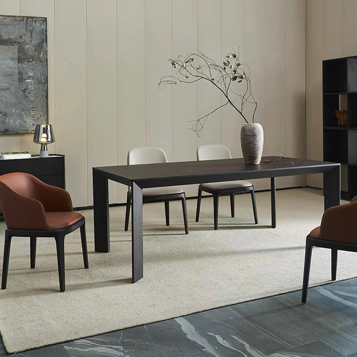 Modern Rectangle Dining Site Table Black Solid Wood 4 Legs Dining Table 70.9"L x 31.5"W x 29.5"H Without Chairs Clearhalo 'Dining Tables & Seating' 'Dining Tables' 'dining_table' 'furn' 'furn_dining_table' 'Furniture' 'Kitchen & Dining Furniture' 5529049