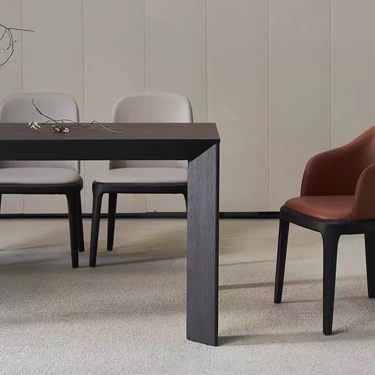 Modern Rectangle Dining Site Table Black Solid Wood 4 Legs Dining Table Clearhalo 'Dining Tables & Seating' 'Dining Tables' 'dining_table' 'furn' 'furn_dining_table' 'Furniture' 'Kitchen & Dining Furniture' 5529056