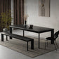 Modern Rectangle Dining Site Table Black Solid Wood 4 Legs Dining Table Clearhalo 'Dining Tables & Seating' 'Dining Tables' 'dining_table' 'furn' 'furn_dining_table' 'Furniture' 'Kitchen & Dining Furniture' 5529057