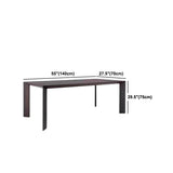 Modern Rectangle Dining Site Table Black Solid Wood 4 Legs Dining Table Clearhalo 'Dining Tables & Seating' 'Dining Tables' 'dining_table' 'furn' 'furn_dining_table' 'Furniture' 'Kitchen & Dining Furniture' 5529059
