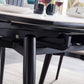 Round Stone Dining Table Modern Extendable Dining Table with 4 Legs in Matte Finish