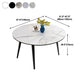 Round Stone Dining Table Modern Extendable Dining Table with 4 Legs in Matte Finish