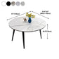 Round Stone Dining Table Modern Extendable Dining Table with 4 Legs in Matte Finish