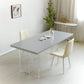 Wood Top Dining Table Double Pedestal Table for Home Kitchen Dinner