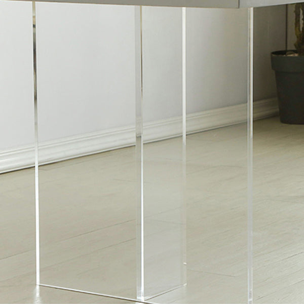 Wood Top Dining Table Double Pedestal Table for Home Kitchen Dinner