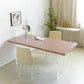 Wood Top Dining Table Double Pedestal Table for Home Kitchen Dinner