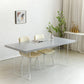 Wood Top Dining Table Double Pedestal Table for Home Kitchen Dinner