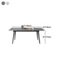 Industrial Rectangle Dining Site Table Black Tripod Base Dining Table with Stone Top