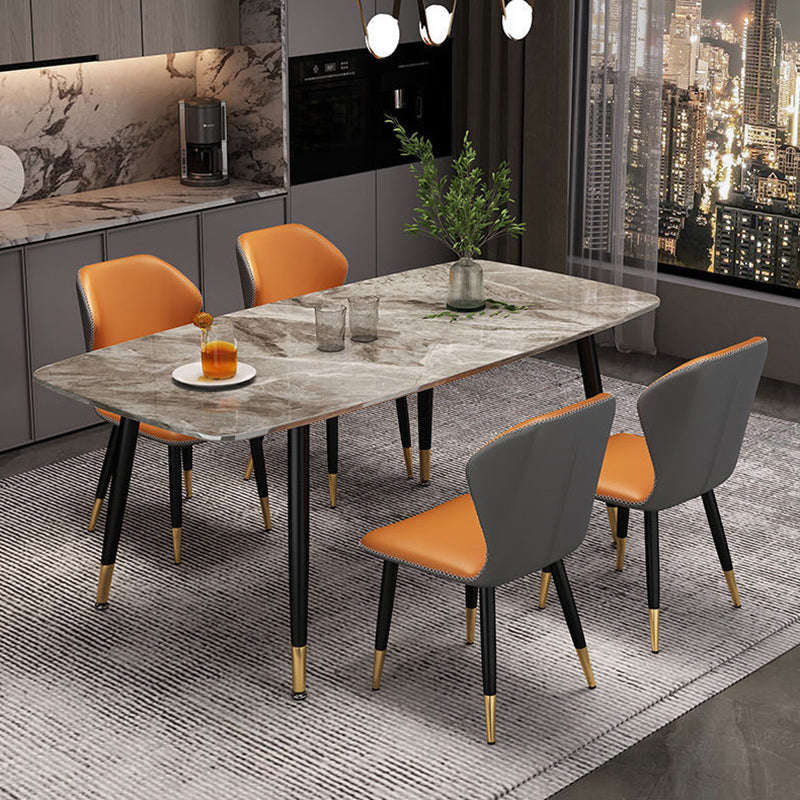 Tavolo da pranzo in pietra sinterizzato rettangolare moderni mobili verdi grigio bianco con 4 gambe