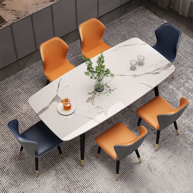 Tavolo da pranzo in pietra sinterizzato rettangolare moderni mobili verdi grigio bianco con 4 gambe