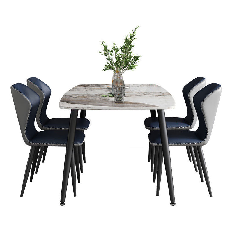 Tavolo da pranzo in pietra sinterizzato rettangolare moderni mobili verdi grigio bianco con 4 gambe