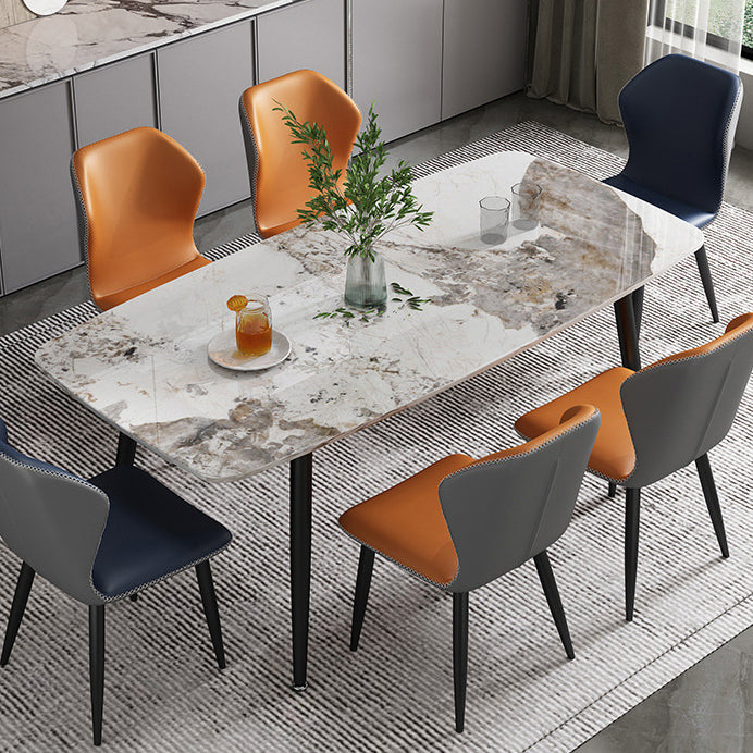 Tavolo da pranzo in pietra sinterizzato rettangolare moderni mobili verdi grigio bianco con 4 gambe