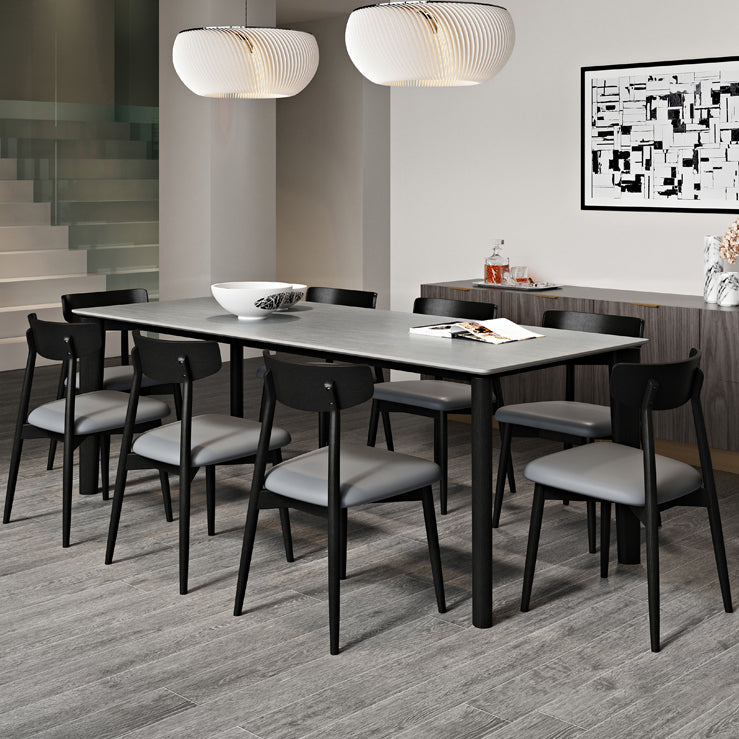 Tavolo da pranzo moderno della metà del secolo Tavolo da pranzo in pietra rettangolo con 4 gambe