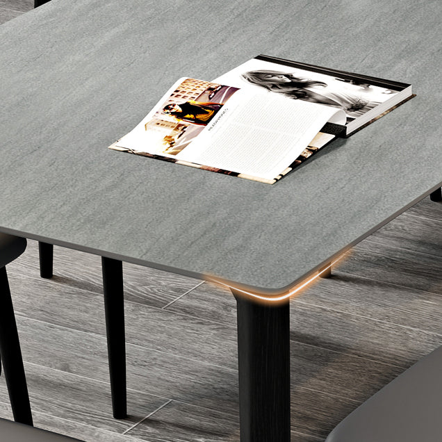 Tavolo da pranzo moderno della metà del secolo Tavolo da pranzo in pietra rettangolo con 4 gambe