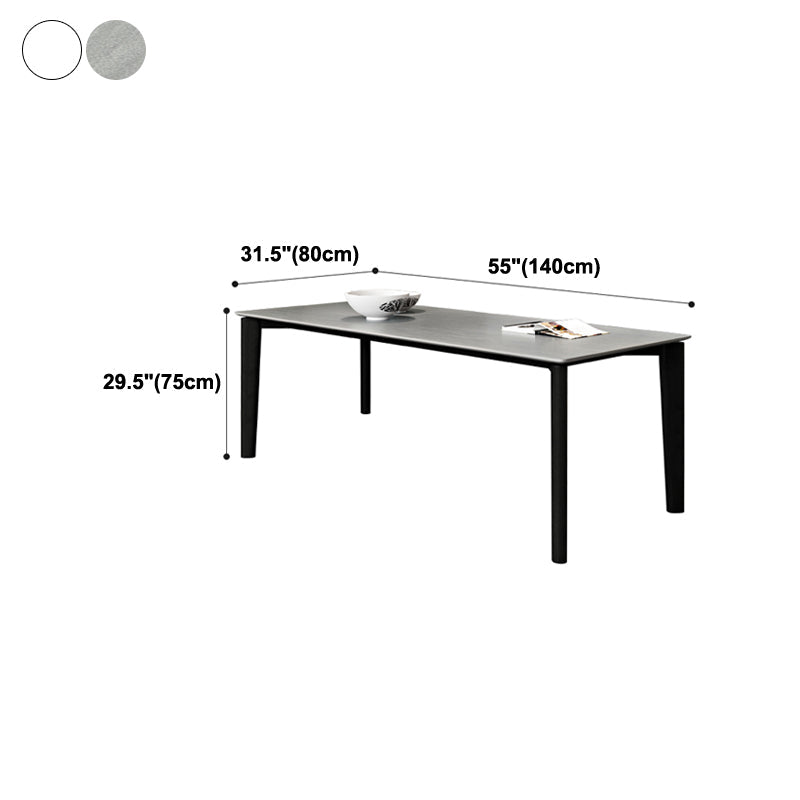 Tavolo da pranzo moderno della metà del secolo Tavolo da pranzo in pietra rettangolo con 4 gambe