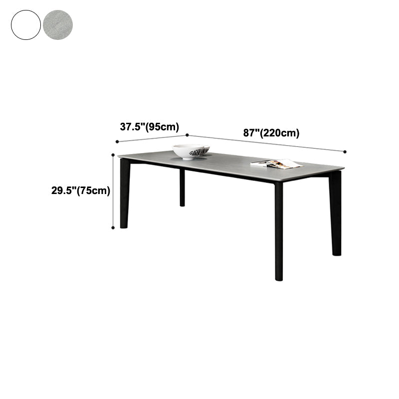 Tavolo da pranzo moderno della metà del secolo Tavolo da pranzo in pietra rettangolo con 4 gambe