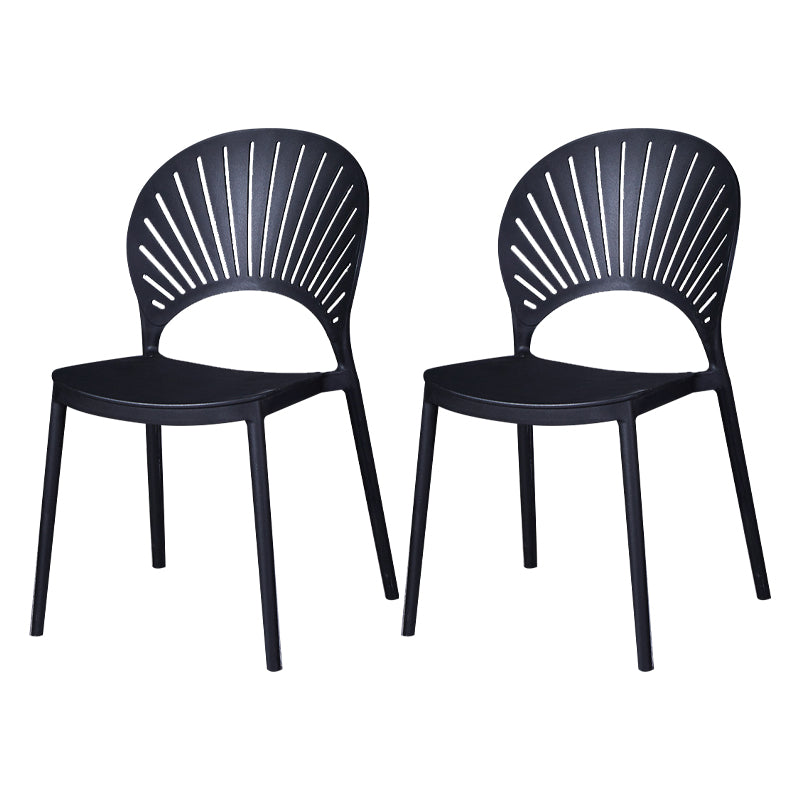 Sedia di plastica moderna aperta mobile da pranzo sul retro in finitura opaca