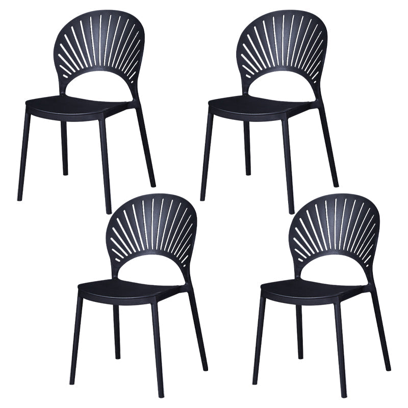 Sedia di plastica moderna aperta mobile da pranzo sul retro in finitura opaca