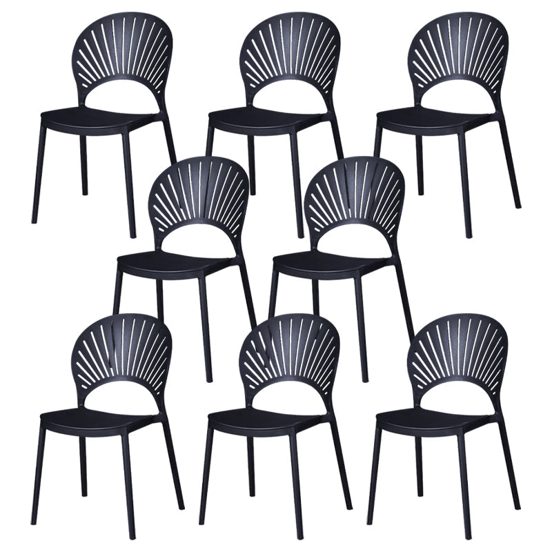 Sedia di plastica moderna aperta mobile da pranzo sul retro in finitura opaca