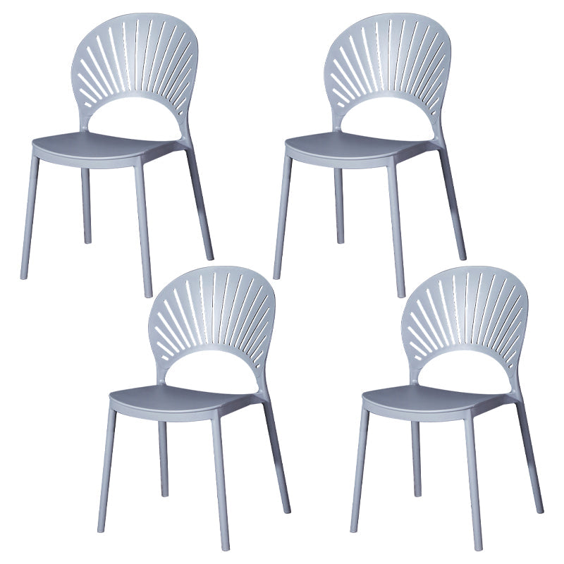 Sedia di plastica moderna aperta mobile da pranzo sul retro in finitura opaca