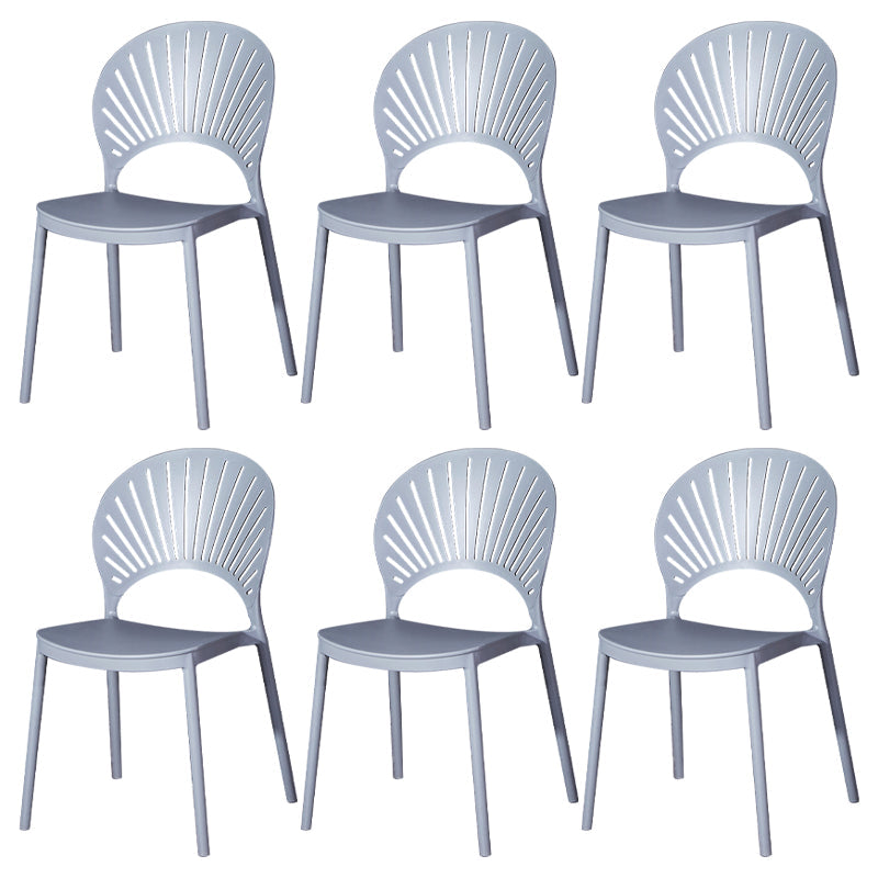 Sedia di plastica moderna aperta mobile da pranzo sul retro in finitura opaca