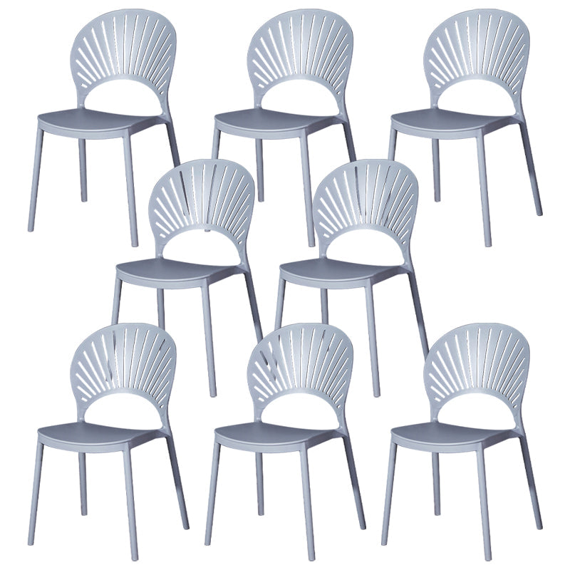 Sedia di plastica moderna aperta mobile da pranzo sul retro in finitura opaca