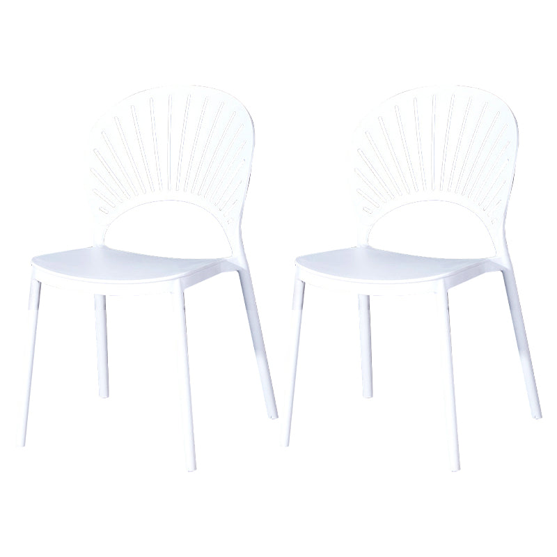 Sedia di plastica moderna aperta mobile da pranzo sul retro in finitura opaca