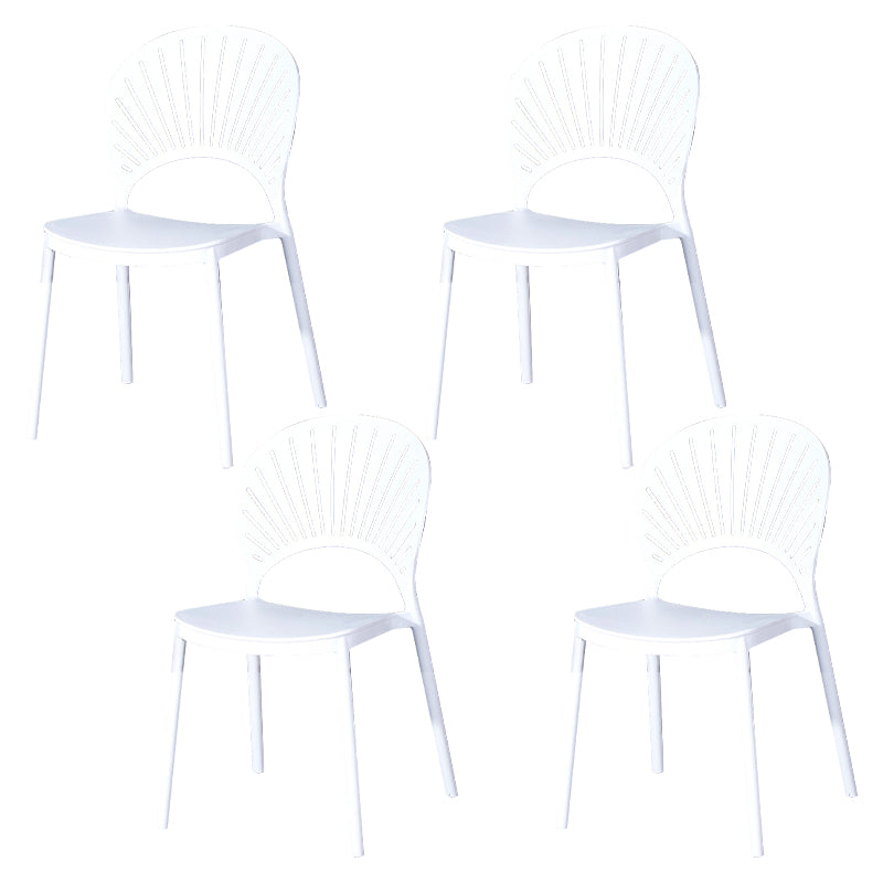 Sedia di plastica moderna aperta mobile da pranzo sul retro in finitura opaca