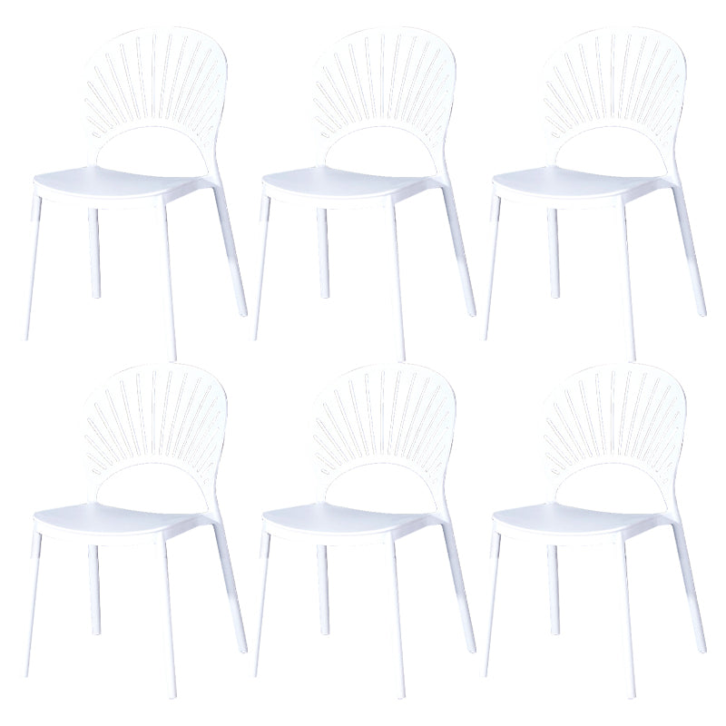 Sedia di plastica moderna aperta mobile da pranzo sul retro in finitura opaca